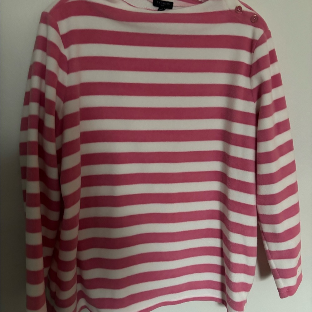 Talbots Pink and White Striped Top